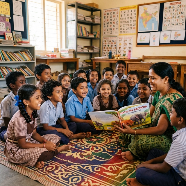 Indian Children Circle Time
