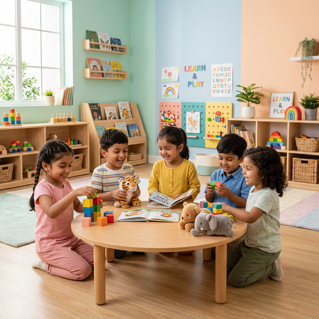 Happy children in Indian Daycare